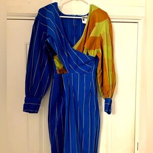 Striped Pencil Dress with Cutout